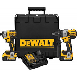 DEWALT - Kit combinado de 20 V MAX XR, con destornillador de impacto con motor sin escobillas y taladro de martillo