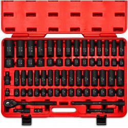 Neiko 02448A 1 2" Drive Master Impact Socket Set 65 Piece Deep and Shallow Socket Assortment Standard SAE (3 8Inch to 11 4Inch)