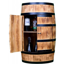 Creative Cooper Barril de Vino de pie con Puerta, Armario para Alcohol, botellero, estantería de Madera, Barril de Madera,